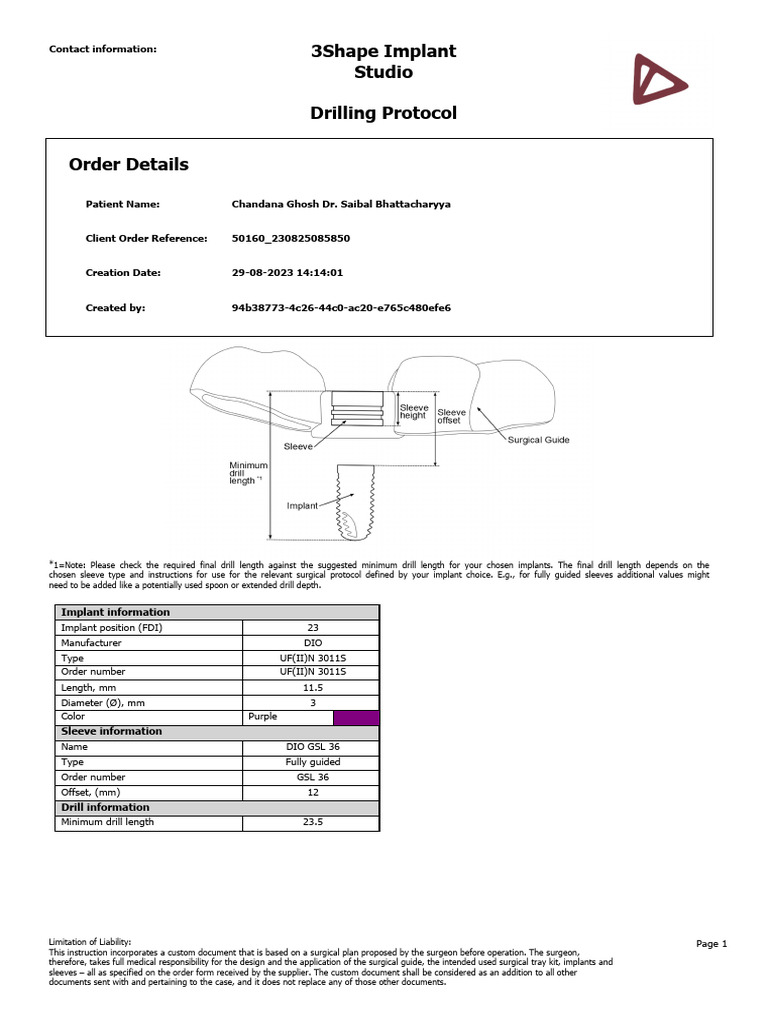 3Shape Implant Studio Drilling Protocol | PDF