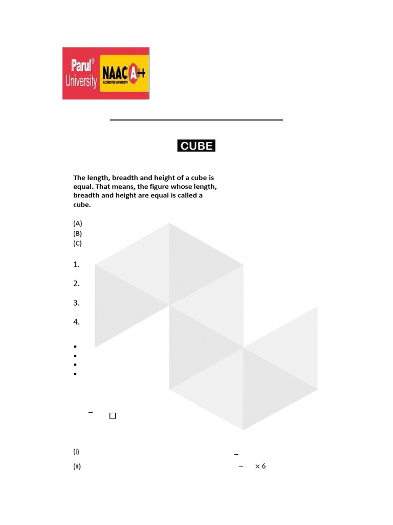 Cube and Dice Concepts in Mathematics | PDF