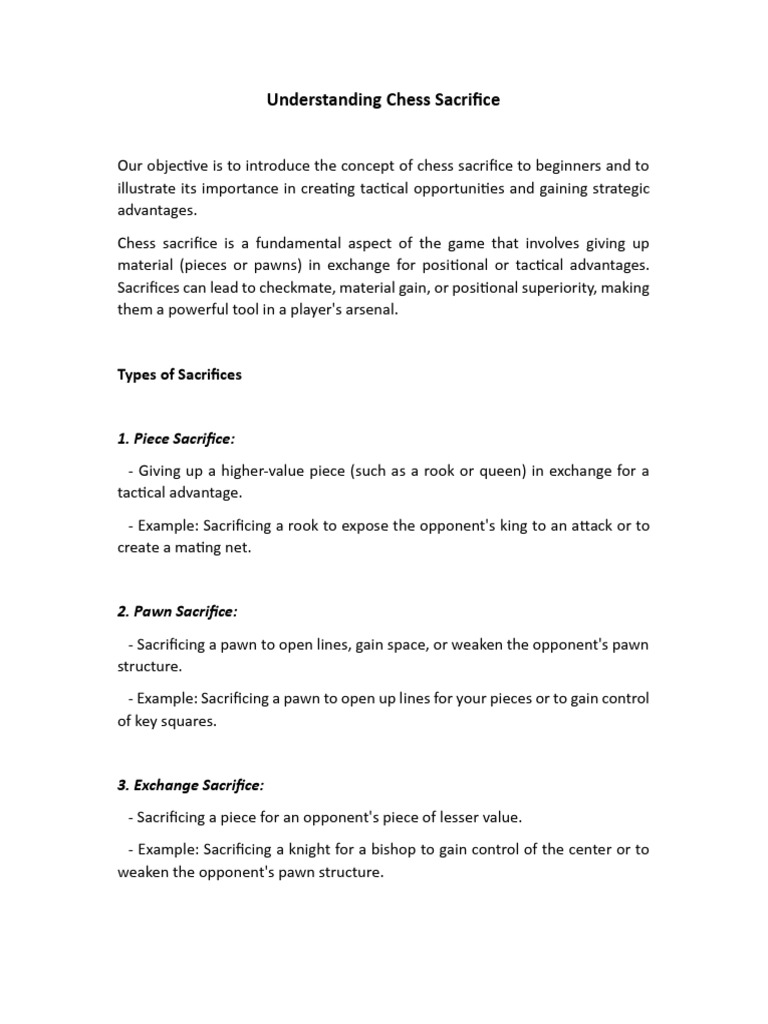 Understanding Chess Sacrifice | PDF | Board Games | Traditional Board Games
