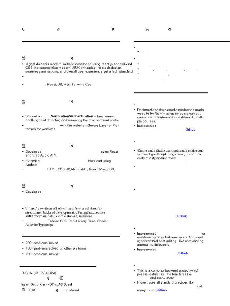 Vishal Kumar CV PDF | PDF | Mobile App | Software Engineering
