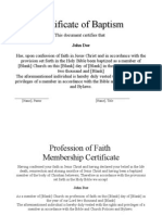 Baptism and Profession of Faith Certificates Bundles