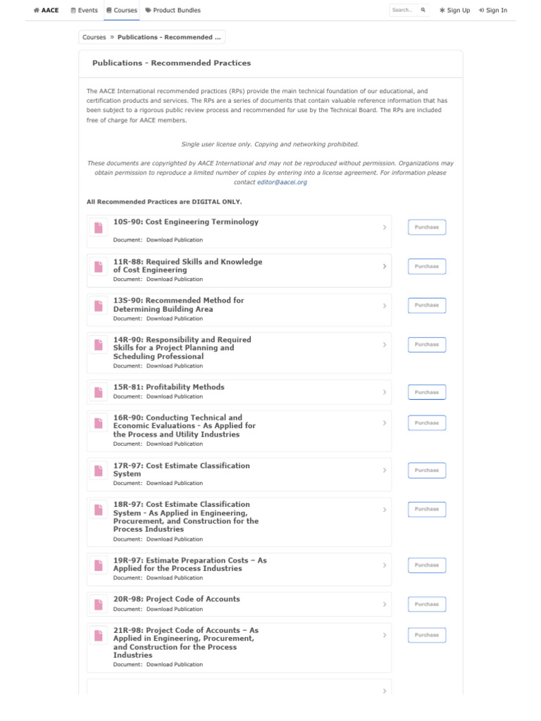 AACE International Recommended Practices | PDF | Business