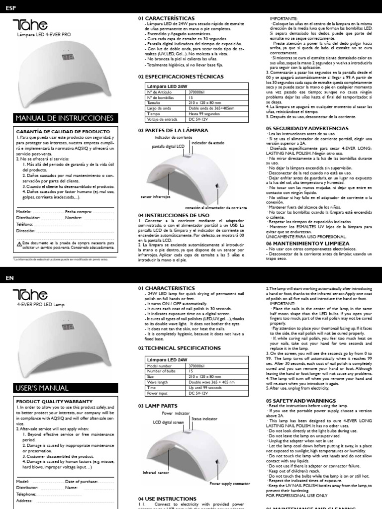 4ever Lampara Led Pro Tahe | PDF | Diodo emisor de luz | Bombilla ...
