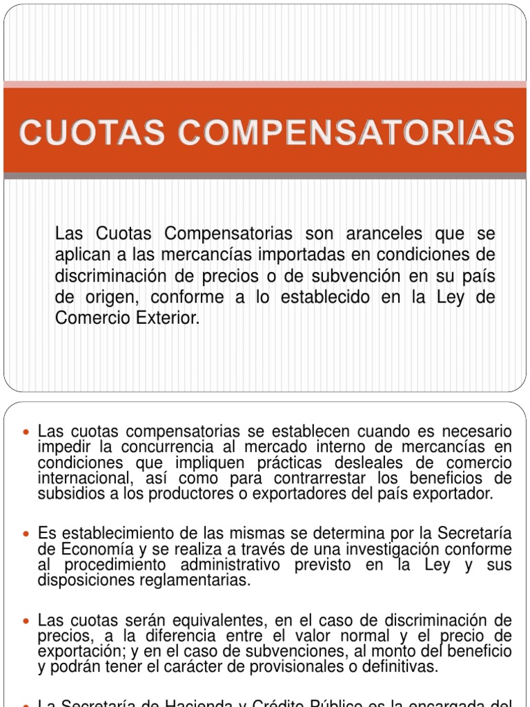 CUOTAS COMPENSATORIAS El comercio internacional