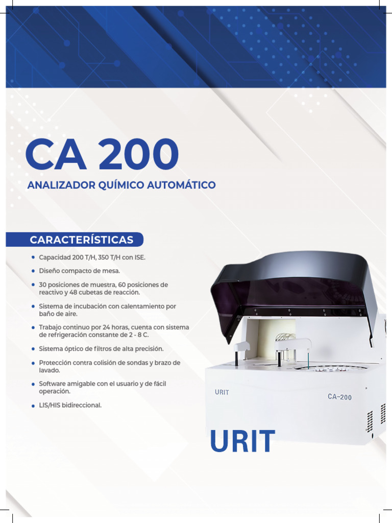Analizador Químico Automático CA 200 | PDF