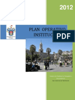 POI - PLAN OPERATIVO INSTITUCIONAL 2012 (incluye presupuesto) - Municipalidad Provincial de Arequipa
