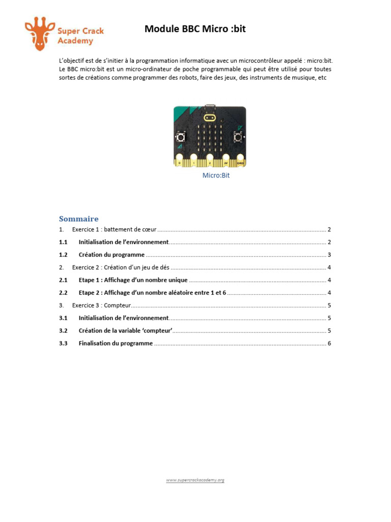 Initiation à la programmation micro:bit | PDF | Variable (informatique ...