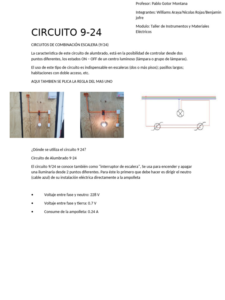 Circuito Eléctrico 9/24 para Alumbrado | PDF