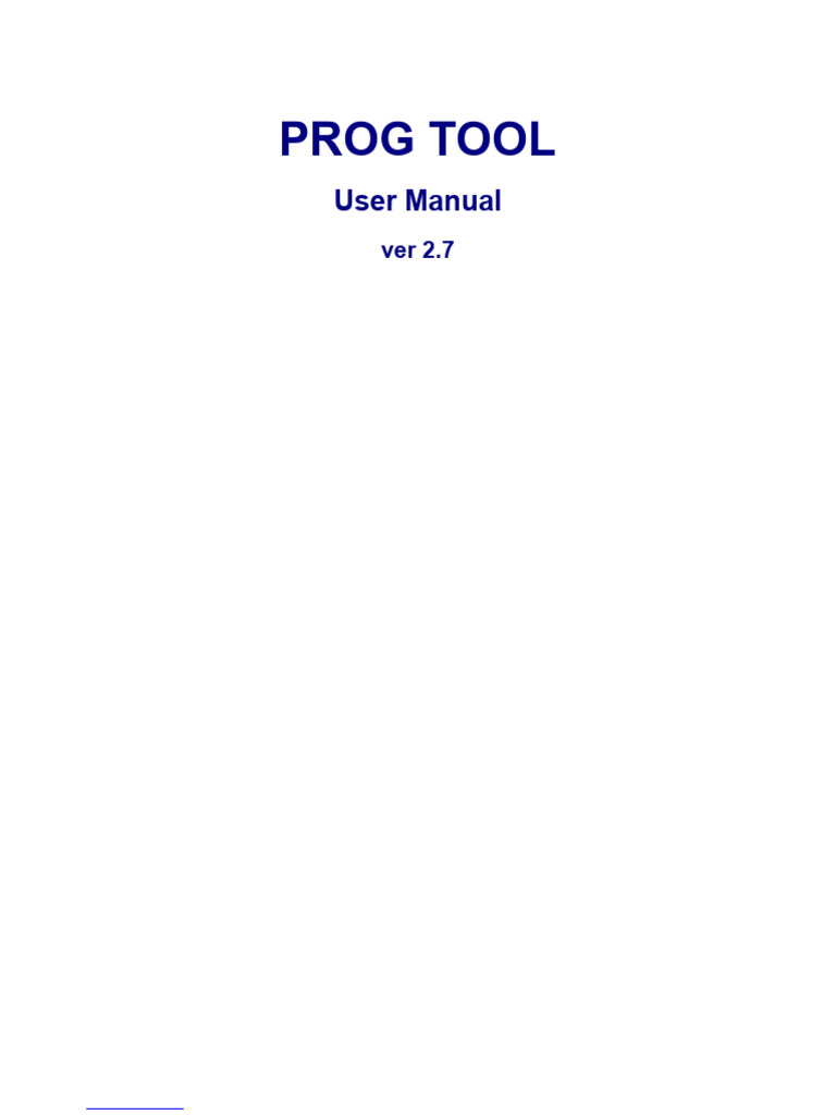 PROG TOOL User Manual v2.7 | PDF | Icon (Computing) | Microsoft Windows