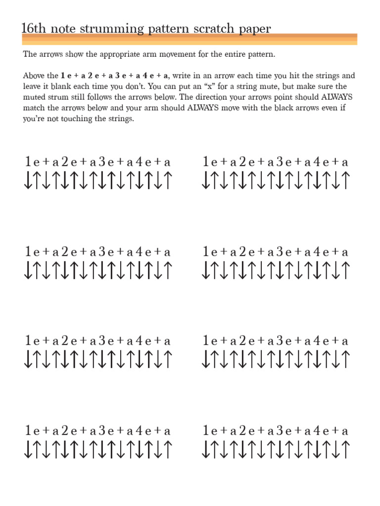 16th Note Strumming Patterns Guide | PDF
