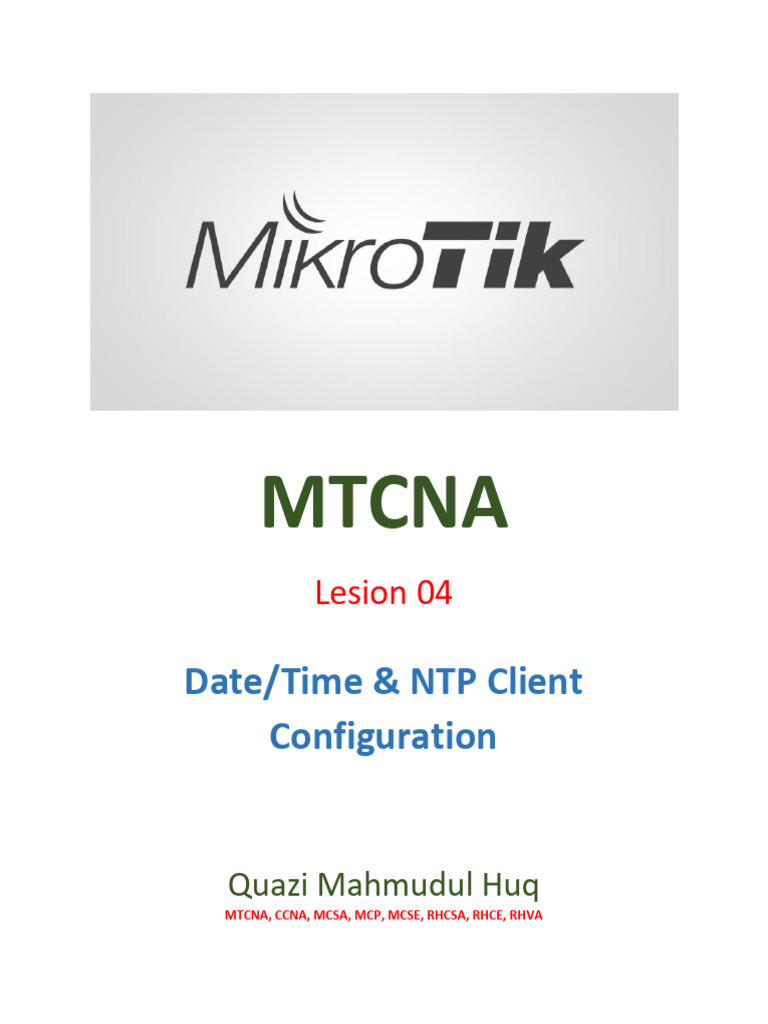 NTP Client Configuration | PDF