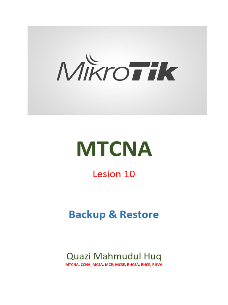 MikroTik Backup & Restore Guide | PDF
