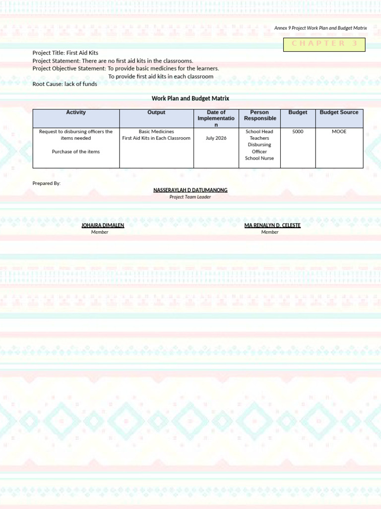 First Aid Kits for Classrooms Project | PDF