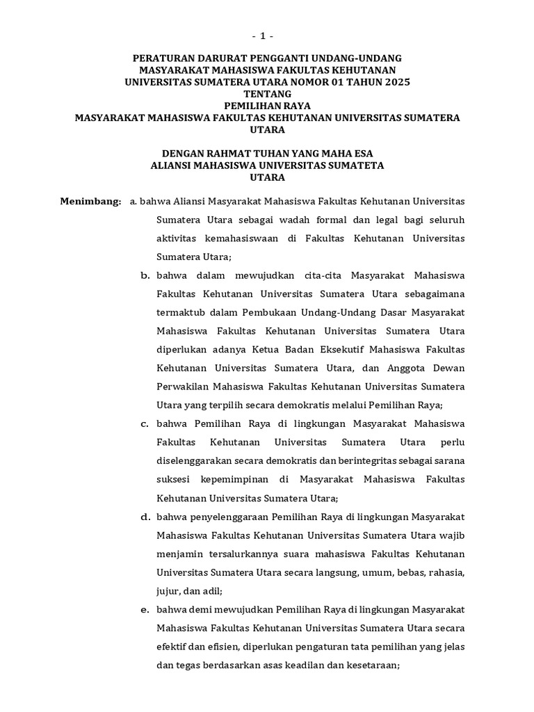 2.PDPU - Pemilihan Raya MASMA FAHUTAN USU | PDF
