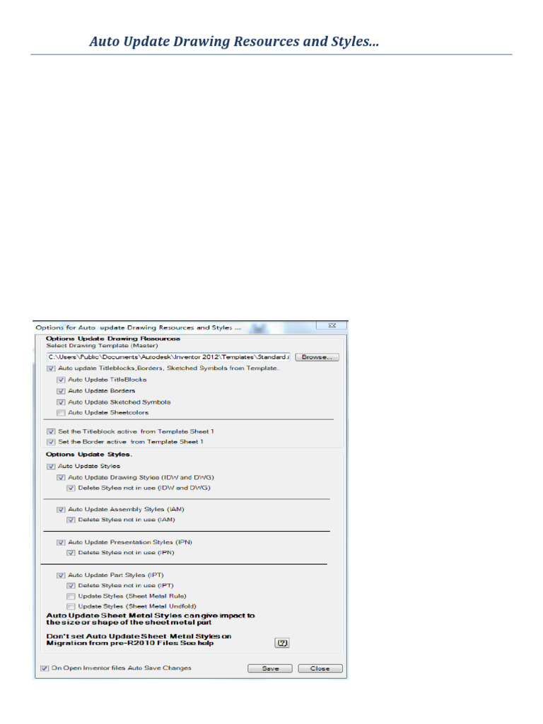 Auto Update Drawing Resources and Styles | PDF