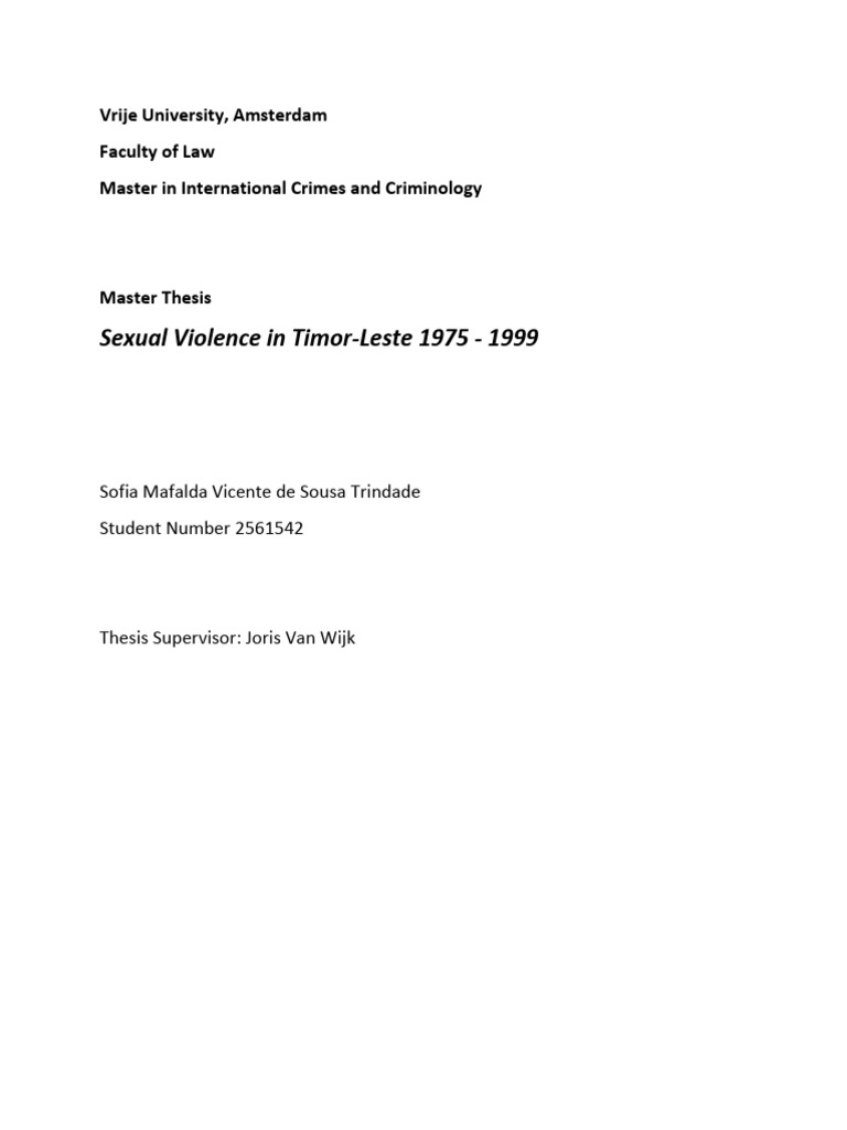 Sexual Violence in Timor Leste 1975 1999 | PDF | International Criminal ...
