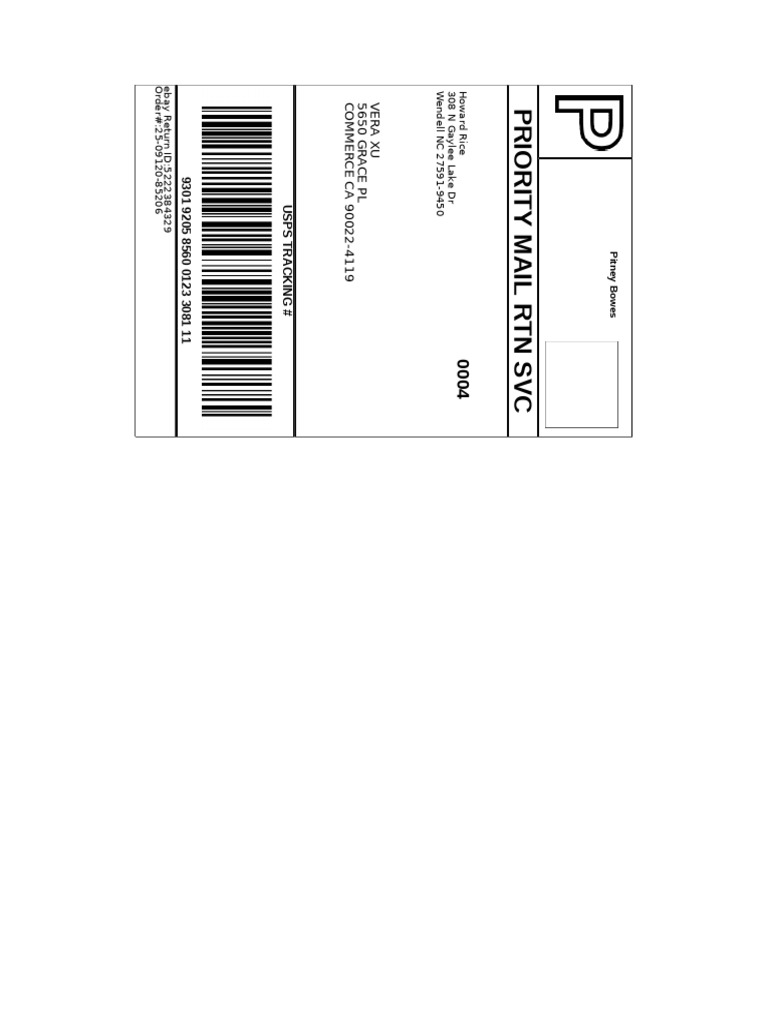 Howard Rice Return Label | PDF