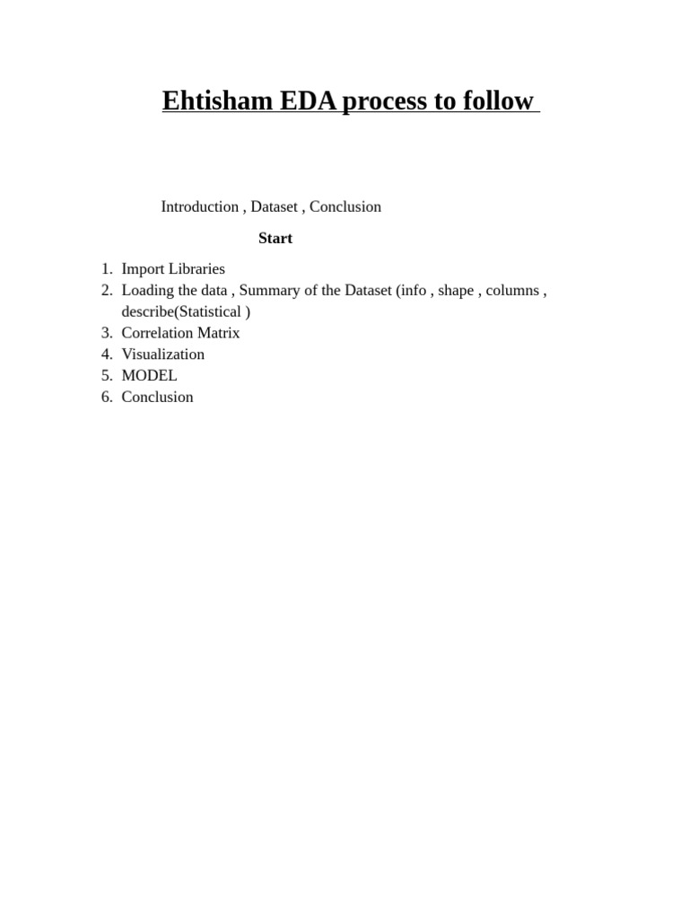 Ehtisham EDA Process To Follow | PDF
