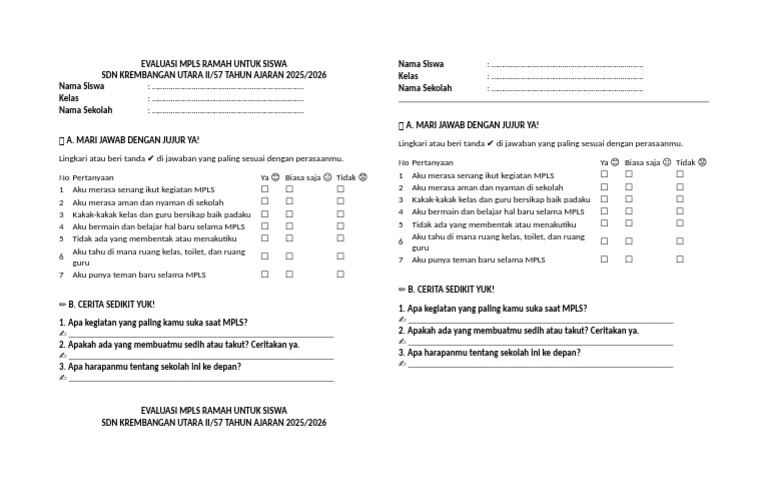 Contoh Angket Siswa | PDF