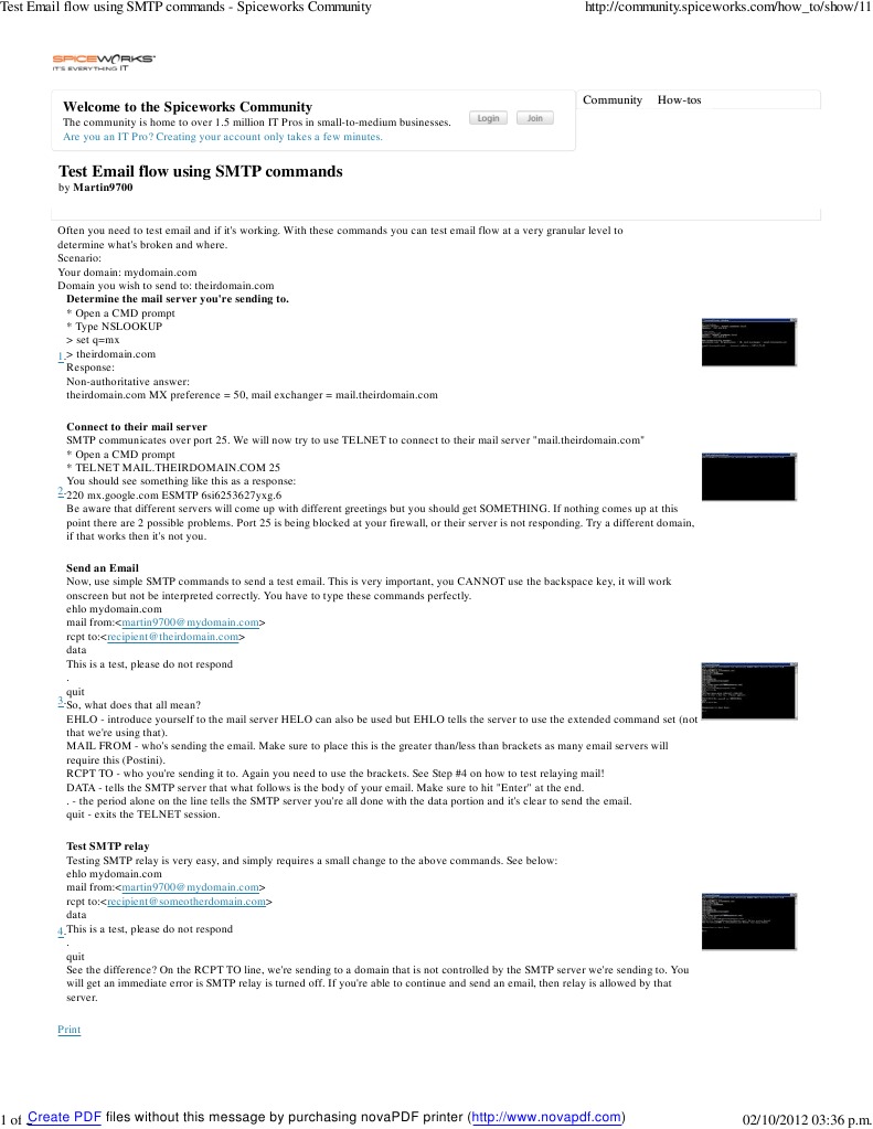 Test Email Flow Using SMTP Commands Spiceworks Community Download