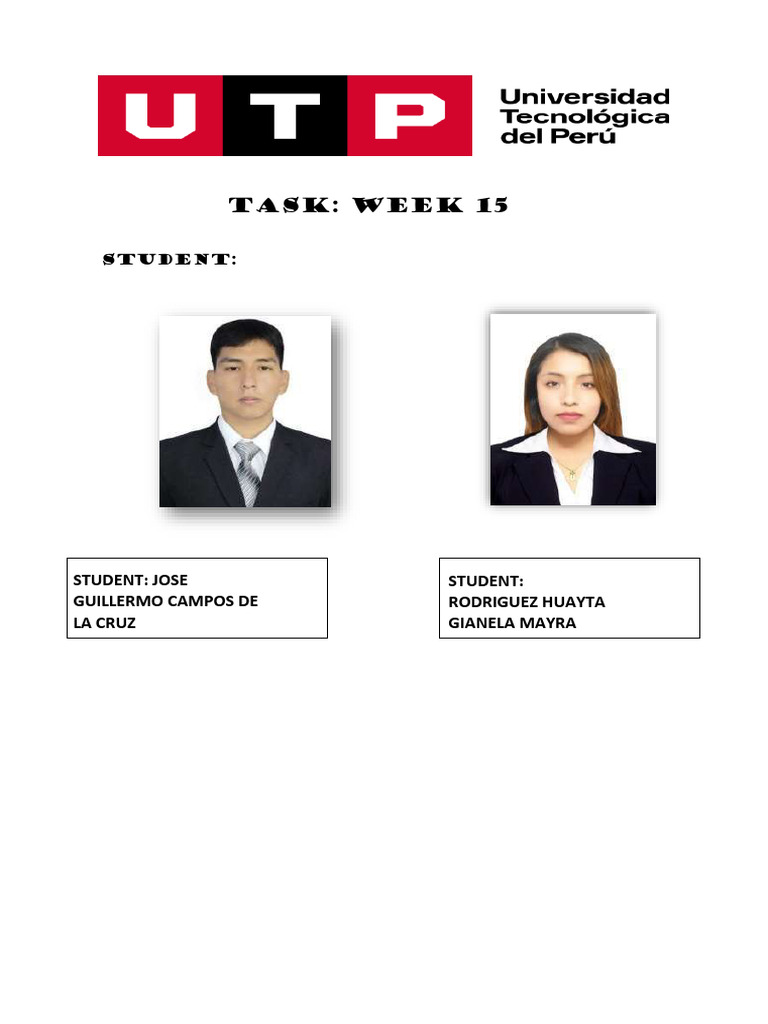 Week 15 Student Task Overview | PDF