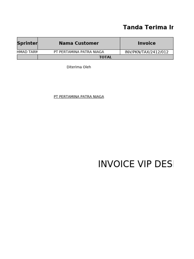 Invoice for PT Pertamina Patra Niaga | PDF | Business Documents ...