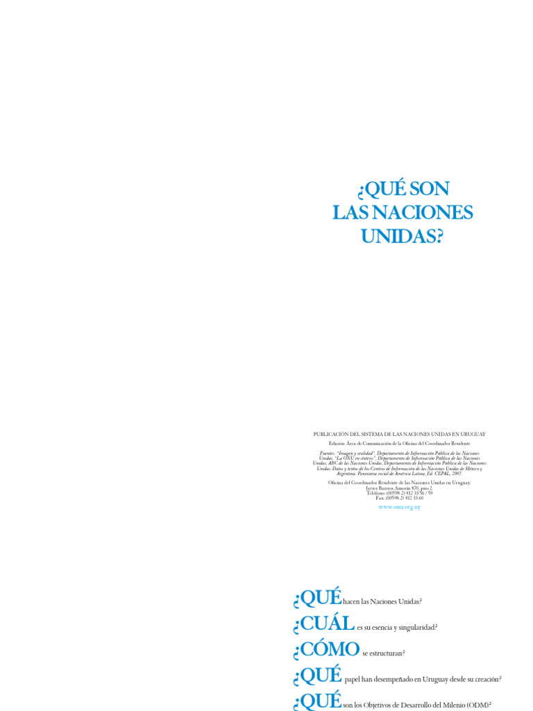 Qué son las Naciones Unidas | PDF | Naciones Unidas | Relaciones ...