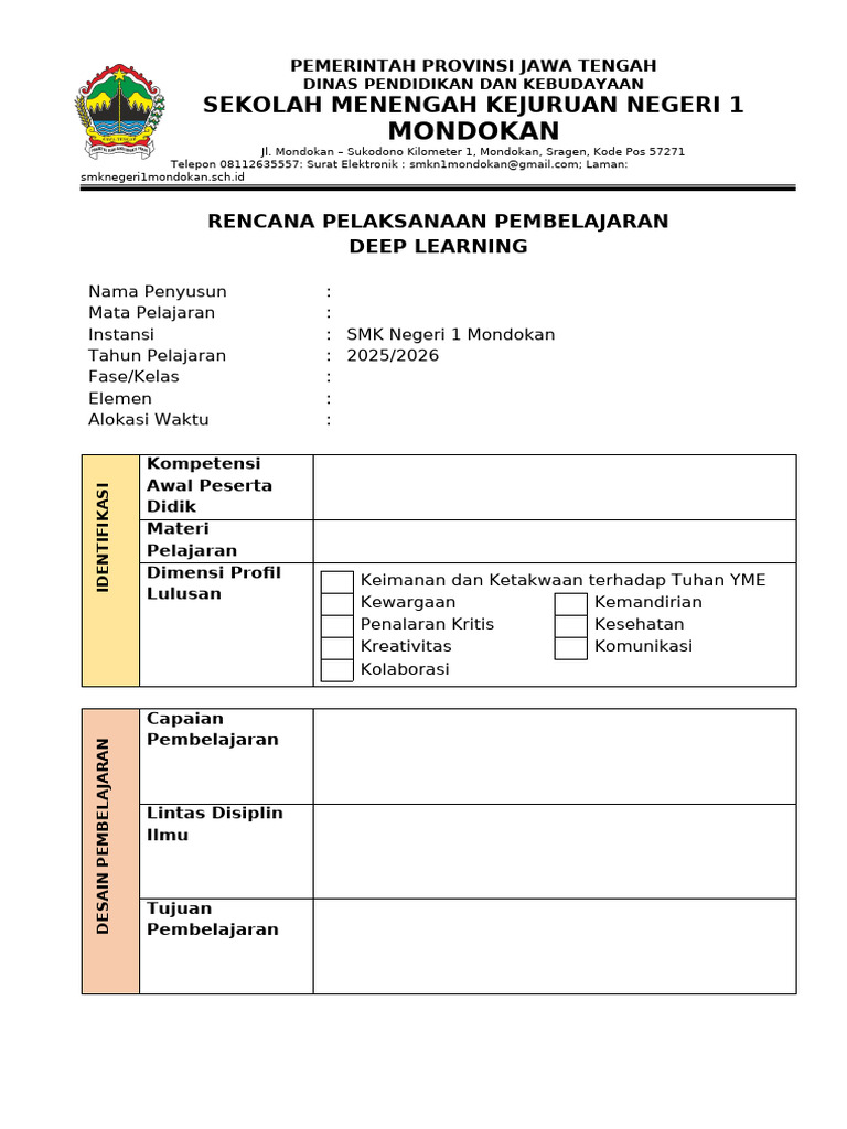 RPP Deep Learning SMK 2025/2026 | PDF