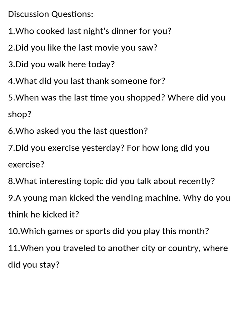 Discussion Questions | PDF