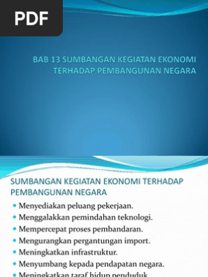 Bab 13 Sumbangan Kegiatan Ekonomi Pdf