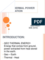 Geo Thermal Power Generation: G.Aditya 08L61A0201 Eee (Iv/Iv)