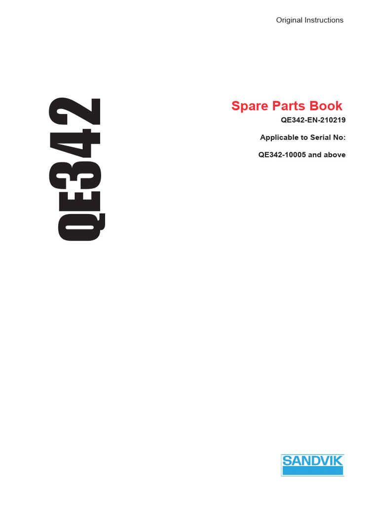 Sandvik QE342 Spare Parts Catalogue | PDF | Screw | Nut (Hardware)