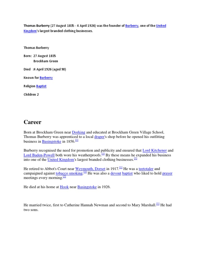 thomas burberry 1835