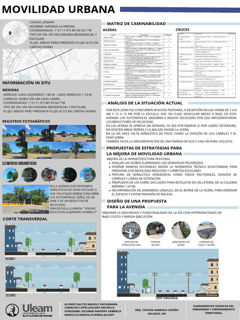 Estrategias para Mejorar Movilidad en Jipijapa | PDF | Peatonal | Calle