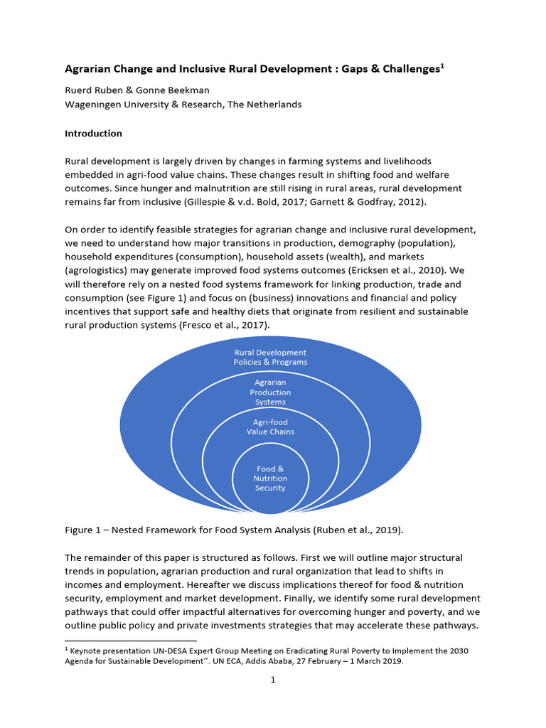 Agrarian Change and Rural Development Challenges | PDF | Agriculture ...