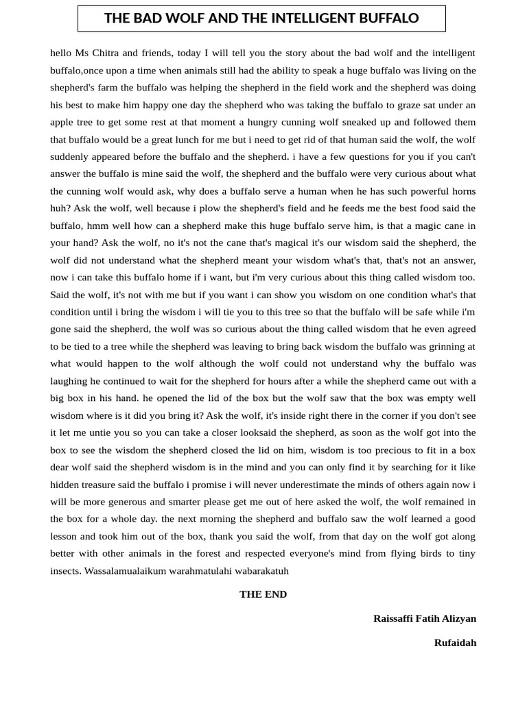 The Bad Wolf and the Wise Buffalo | PDF