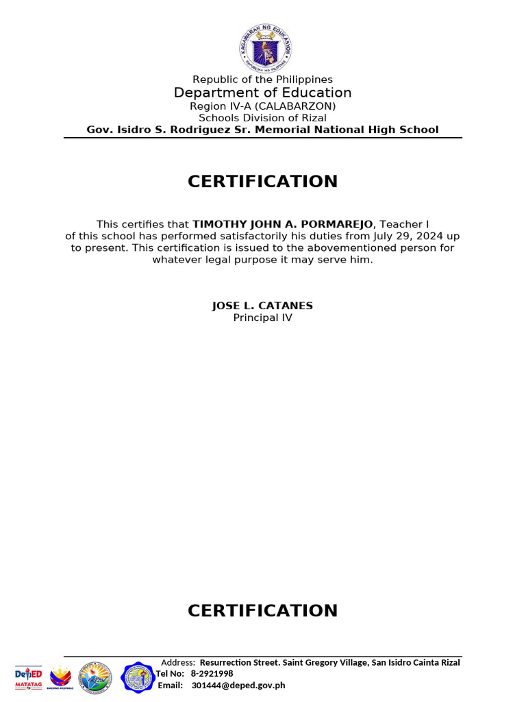 2023 Certification - Teacher | PDF
