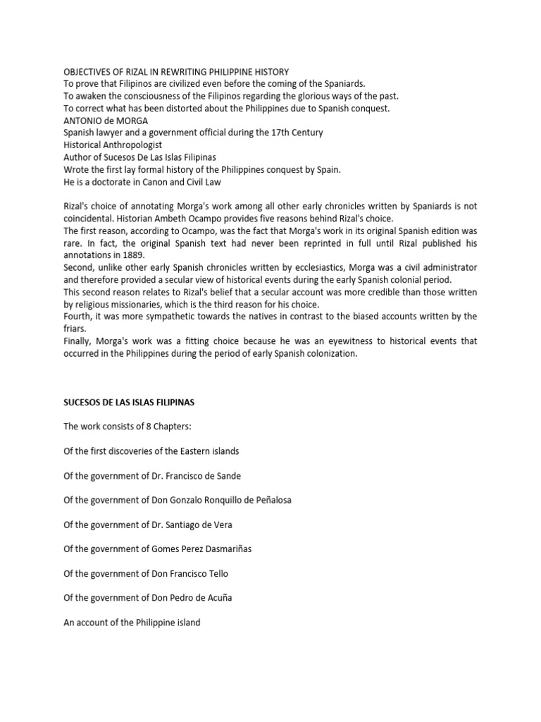 Annotations On Rizal's Life | PDF | Philippines | Spanish Empire