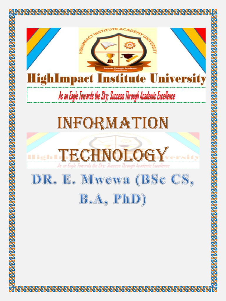 Information Technology Diploma Lecture 6 | PDF | Computer Data Storage ...