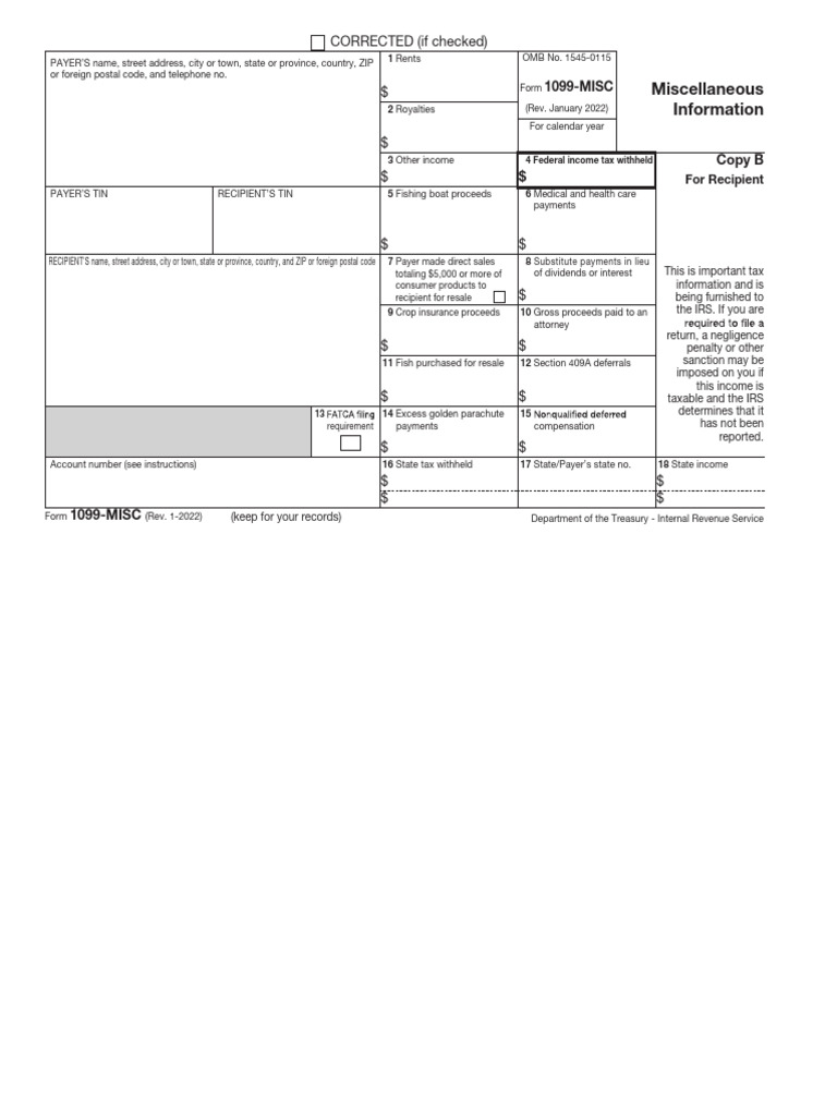 IRS Form 1099-MISC Instructions | PDF | Irs Tax Forms | United States Law