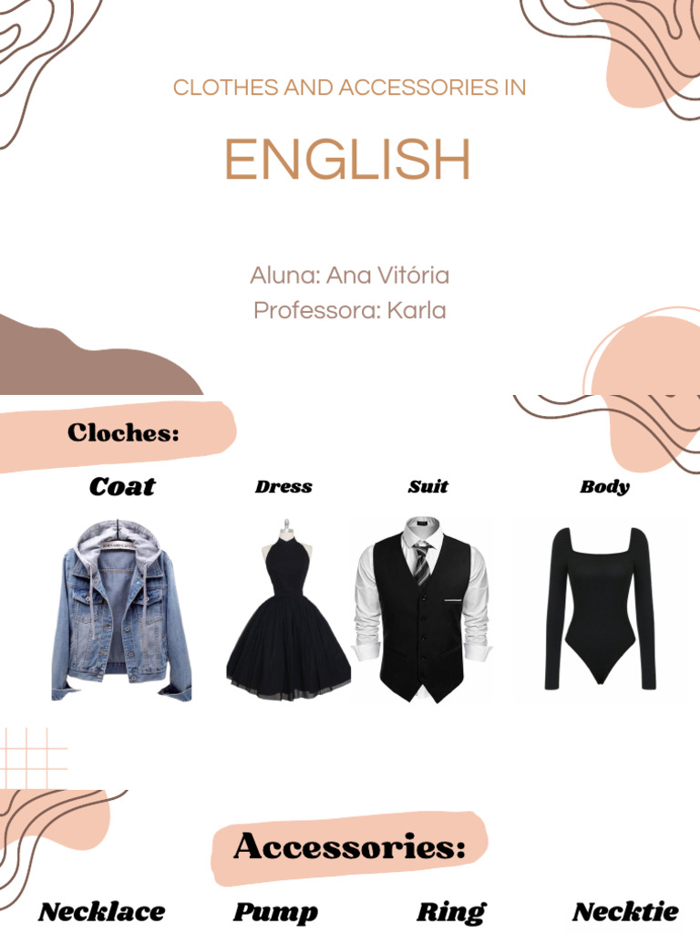 Clothes and Accessories Vocabulary Guide | PDF