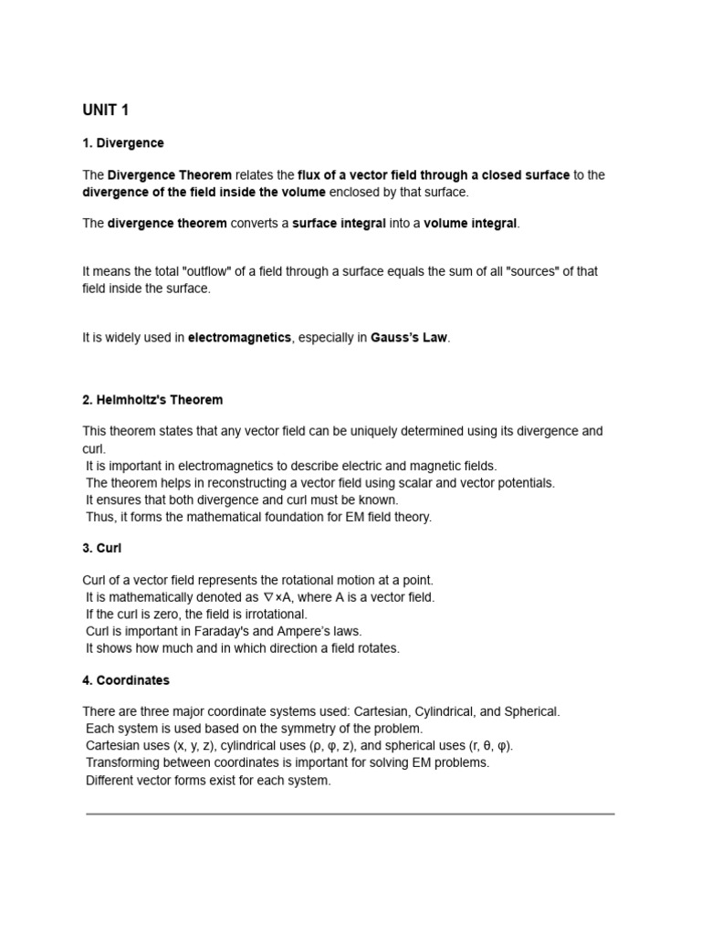 Untitled Document 1 | PDF | Magnetic Field | Divergence
