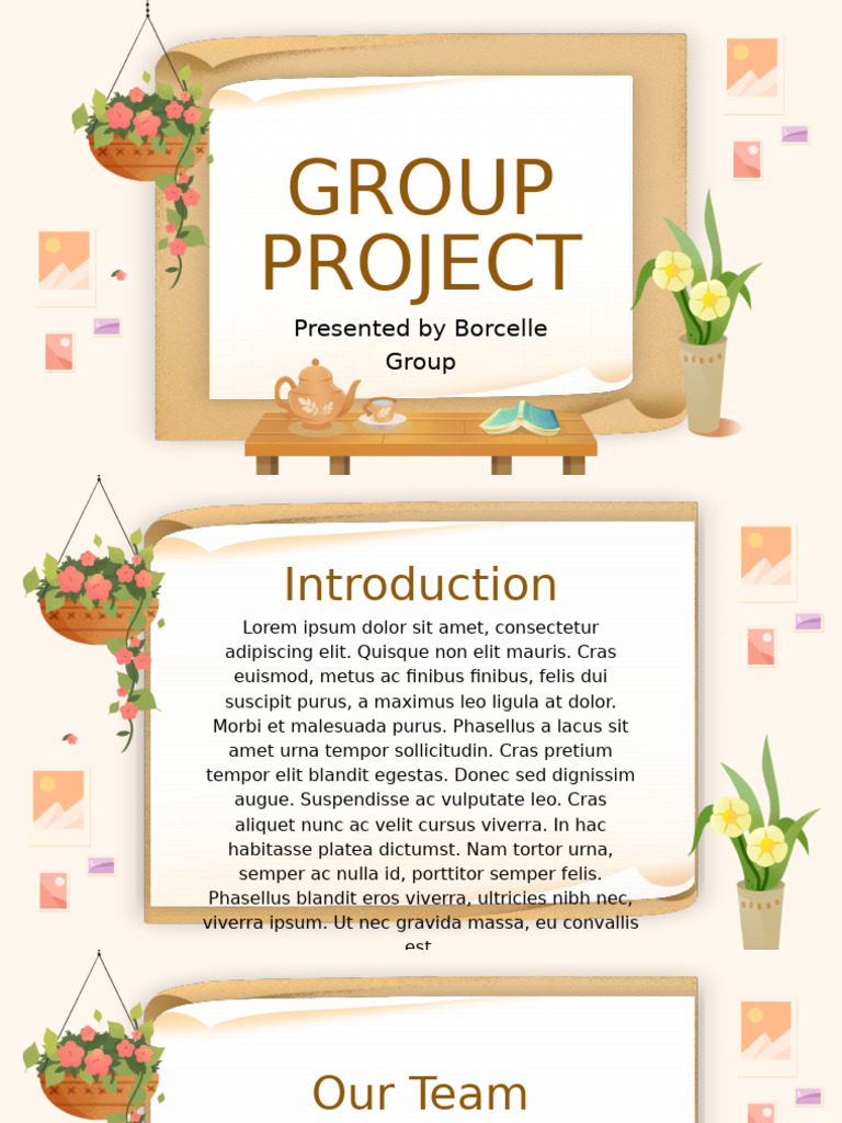 Brown and Cream Cute Illustrative Group Project Presentation | PDF