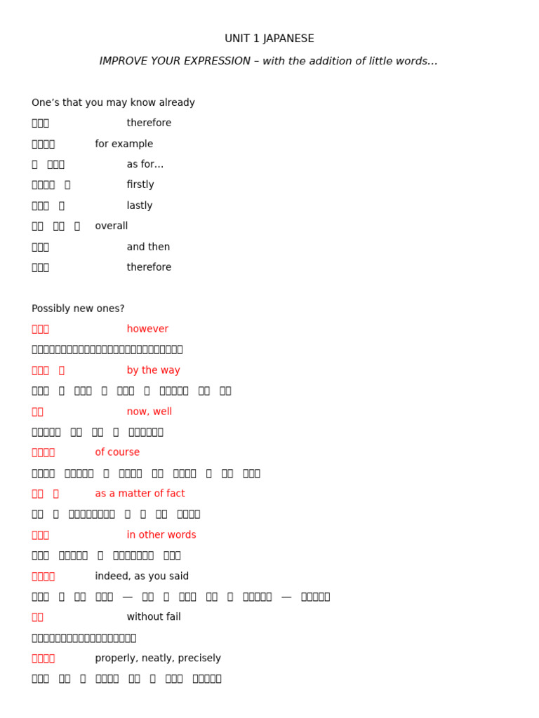 Improve Your Expression Words To Learn and Use | PDF