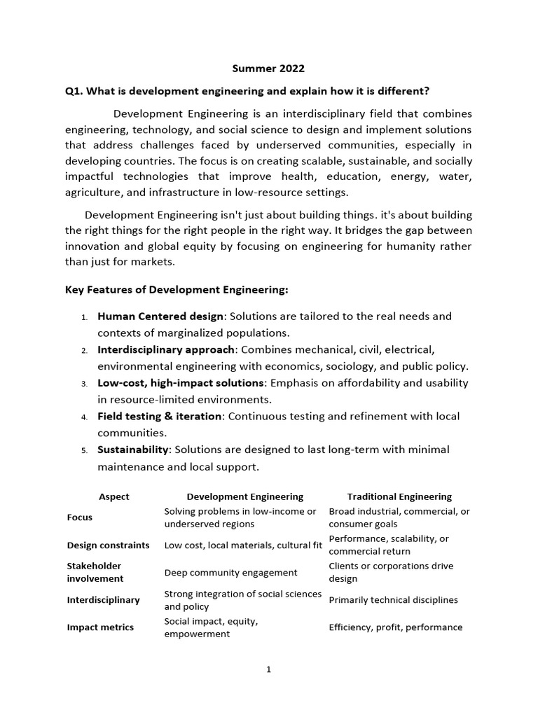 Development Engineering Overview and Ecosystem | PDF | Sustainability ...
