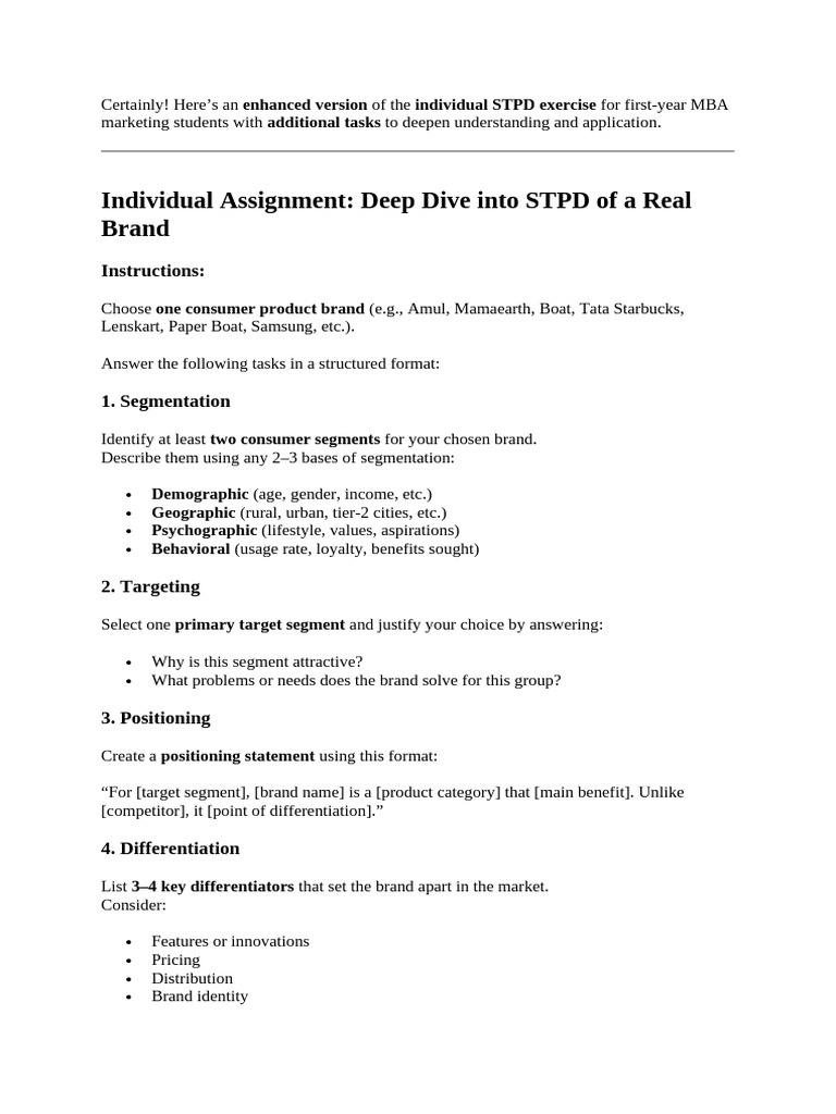STPD Class Exercise | PDF