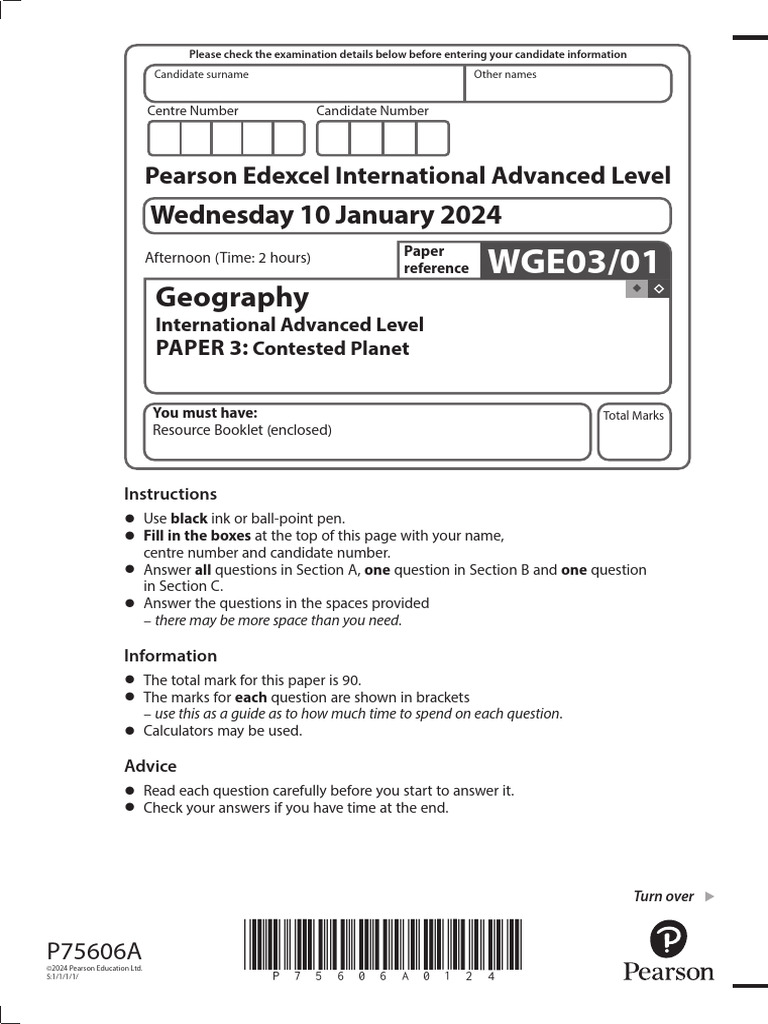 Geography IAL Paper 3: Contested Planet | PDF | Physical Geography | Nature