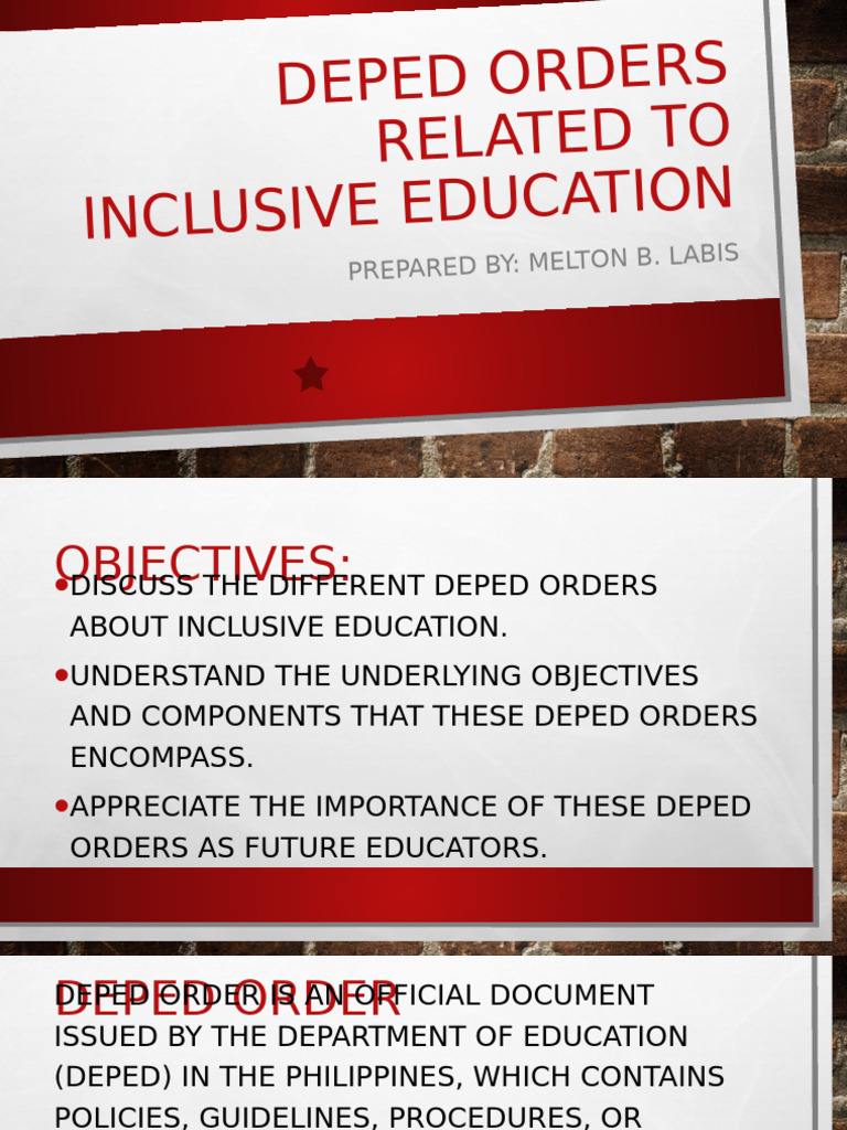 DEPED Orders on Inclusive Education | PDF