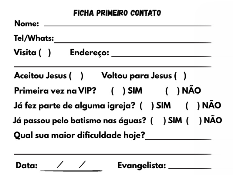 Ficha Primeiro Contato PDF | PDF