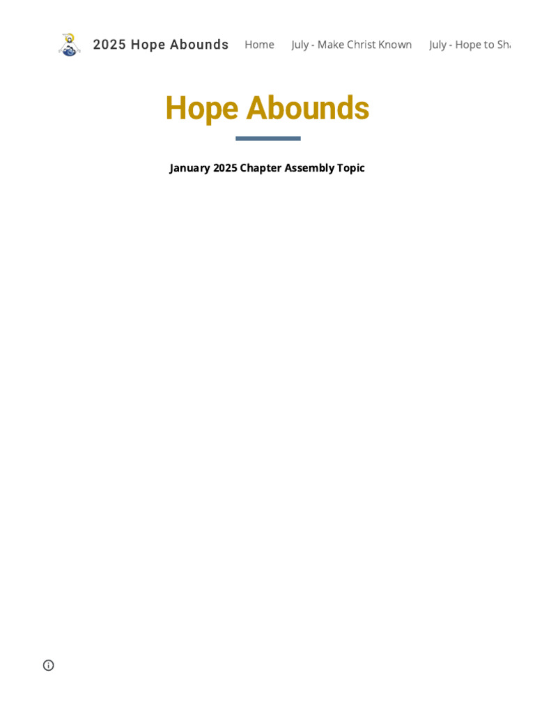 2025 Hope Abounds - January - Hope Abounds | PDF | Prayer | Hope